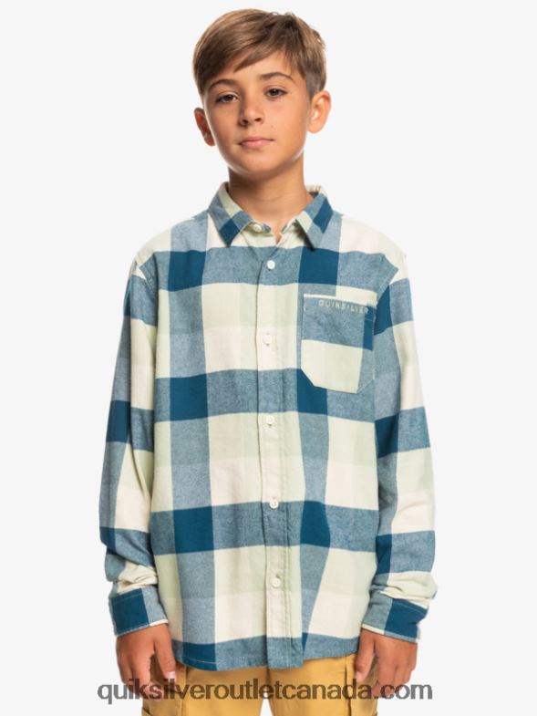 CA Quiksilver Boys 8-16 Motherfly Long Sleeve Flannel Shirt desert sage motherfly TX4R22305