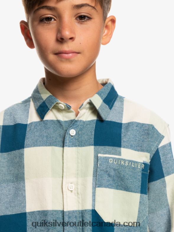 CA Quiksilver Boys 8-16 Motherfly Long Sleeve Flannel Shirt desert sage motherfly TX4R22305
