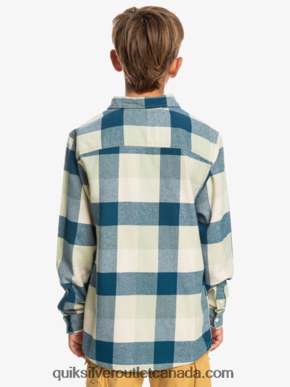 CA Quiksilver Boys 8-16 Motherfly Long Sleeve Flannel Shirt desert sage motherfly TX4R22305