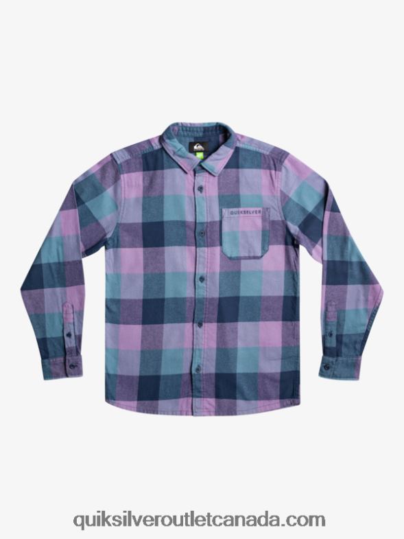 CA Quiksilver Boys 8-16 Motherfly Long Sleeve Flannel Shirt insignia blue motherfly TX4R22304