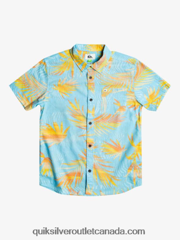 CA Quiksilver Boys 8-16 Ripped Up Short Sleeve Shirt sky blue ripped up TX4R22197