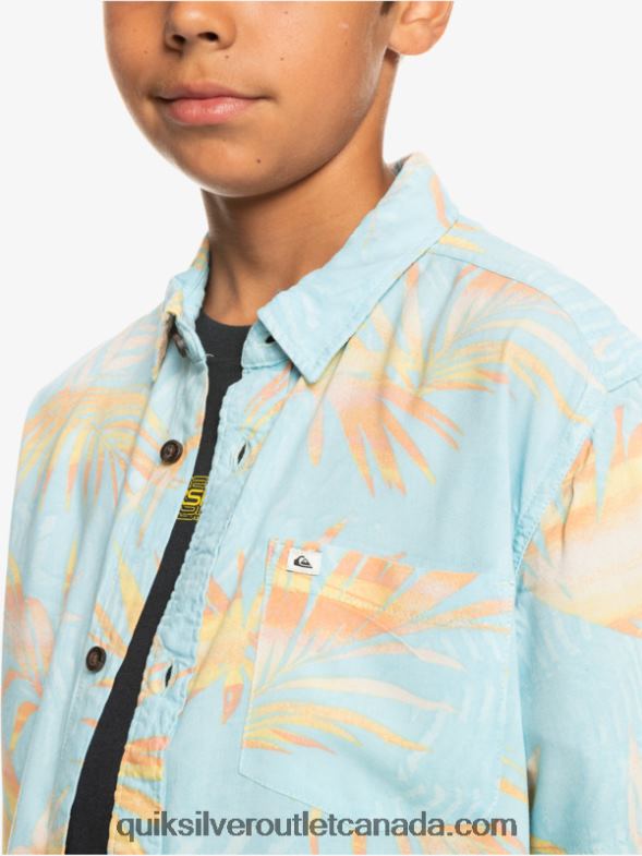 CA Quiksilver Boys 8-16 Ripped Up Short Sleeve Shirt sky blue ripped up TX4R22197