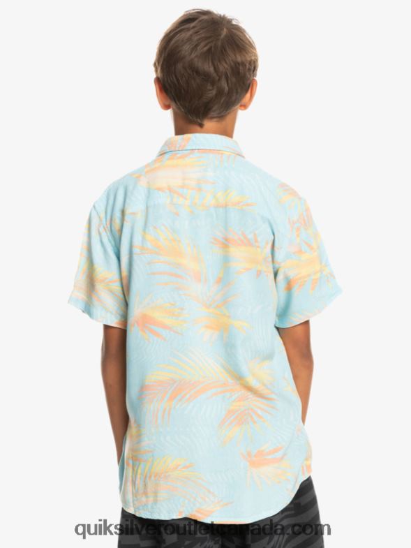 CA Quiksilver Boys 8-16 Ripped Up Short Sleeve Shirt sky blue ripped up TX4R22197