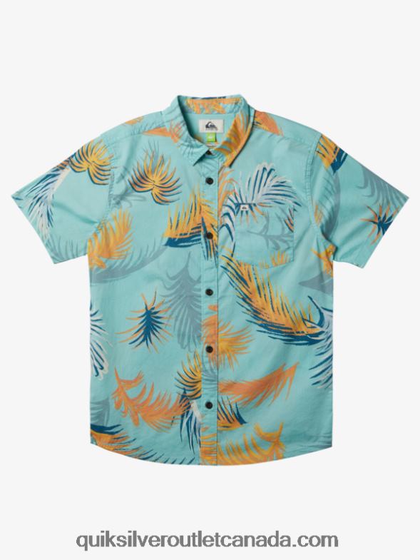 CA Quiksilver Boys Tropical Glitch Short Sleeve Shirt angel blue tropical glitch TX4R21912