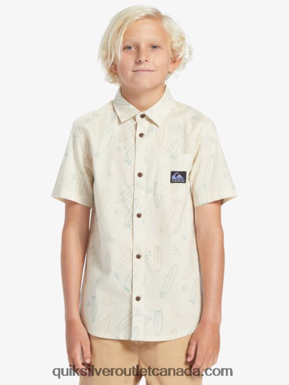 CA Quiksilver Boys Where Is My Board Short Sleeve Shirt birch wheres my board TX4R22008