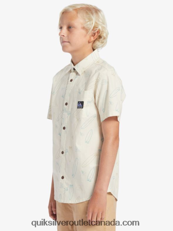 CA Quiksilver Boys Where Is My Board Short Sleeve Shirt birch wheres my board TX4R22008