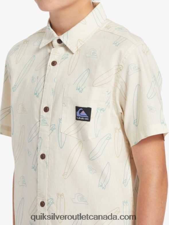 CA Quiksilver Boys Where Is My Board Short Sleeve Shirt birch wheres my board TX4R22008