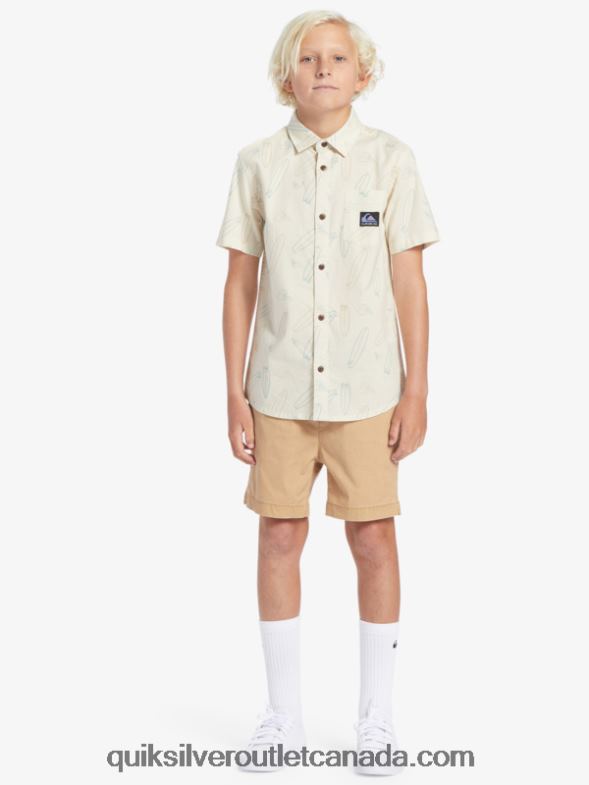 CA Quiksilver Boys Where Is My Board Short Sleeve Shirt birch wheres my board TX4R22008