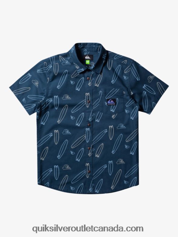CA Quiksilver Boys Where Is My Board Short Sleeve Shirt midnight navy wheres my board TX4R22009