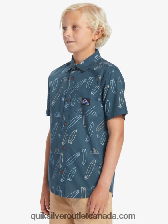 CA Quiksilver Boys Where Is My Board Short Sleeve Shirt midnight navy wheres my board TX4R22009