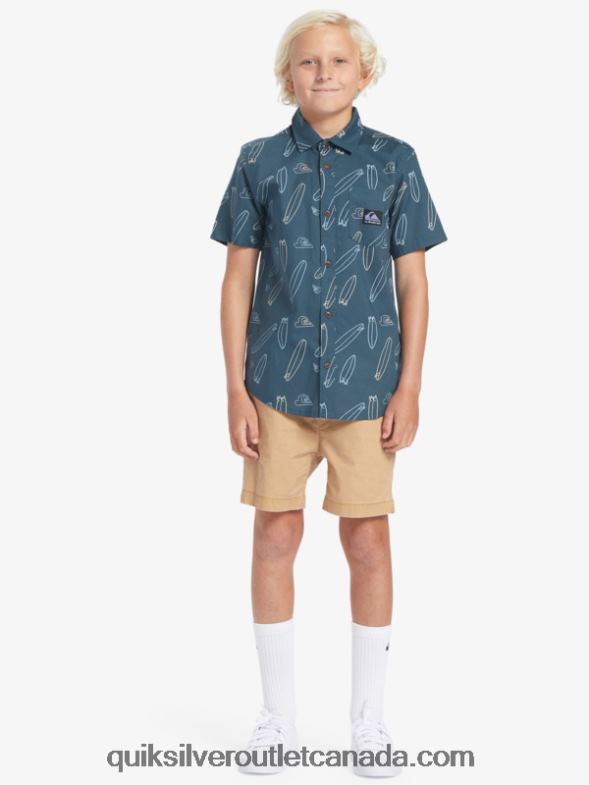 CA Quiksilver Boys Where Is My Board Short Sleeve Shirt midnight navy wheres my board TX4R22009