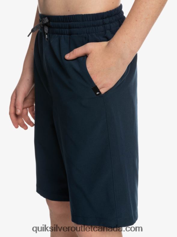 CA Quiksilver Boys 8-16 Ocean Elastic Amph Yth 18 Hybrid Shorts navy blazer TX4R22256