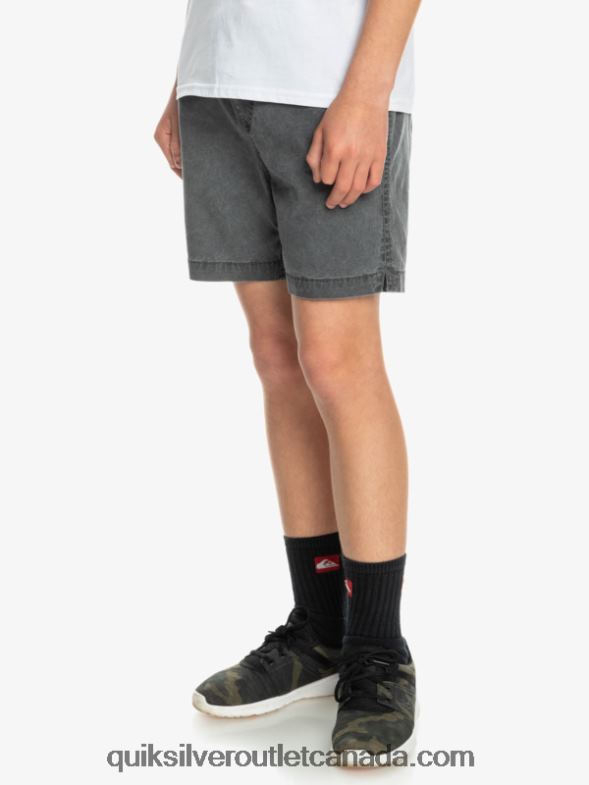 CA Quiksilver Boys 8-16 Taxer 15 Elastic Waist Shorts black TX4R22079