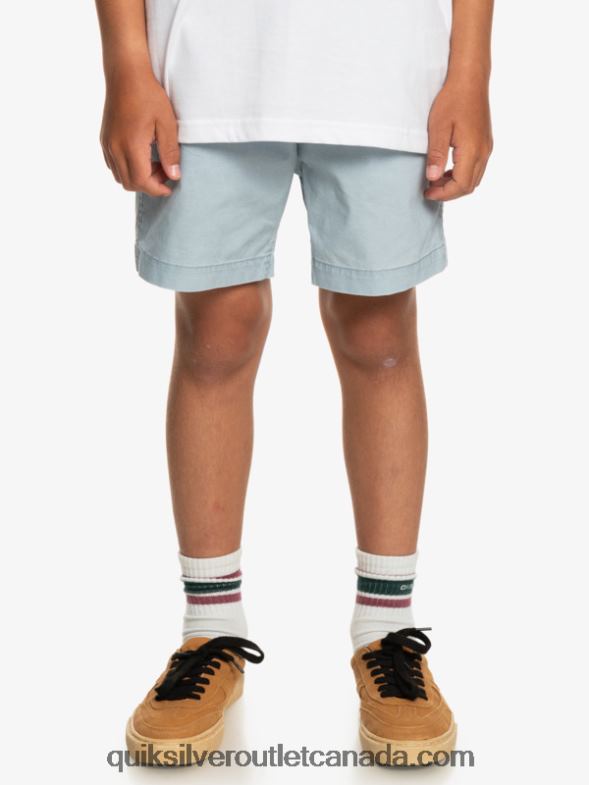CA Quiksilver Boys 8-16 Taxer 15 Elastic Waist Shorts celestial blue TX4R22082