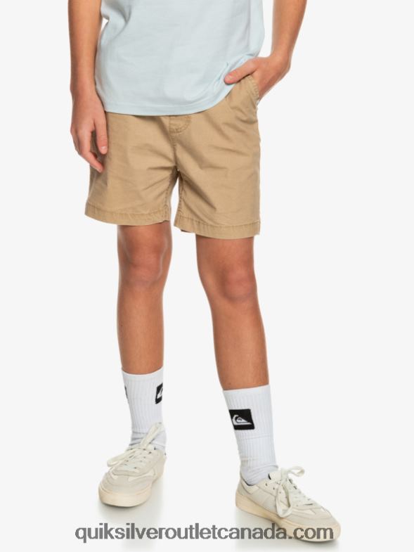 CA Quiksilver Boys 8-16 Taxer 15 Elastic Waist Shorts plage TX4R22080