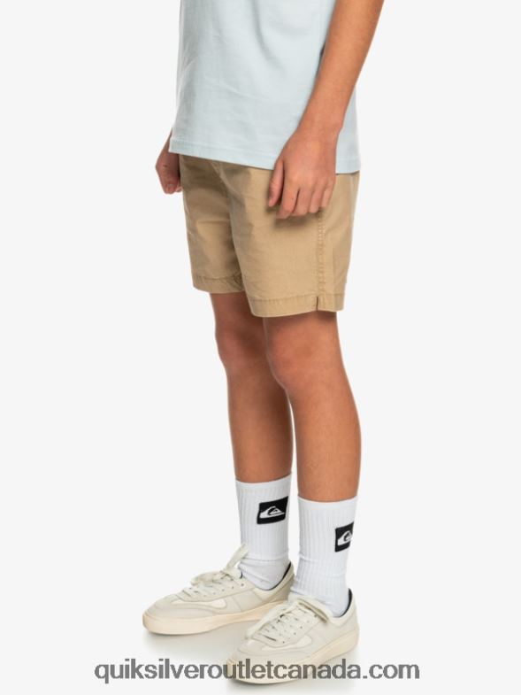 CA Quiksilver Boys 8-16 Taxer 15 Elastic Waist Shorts plage TX4R22080