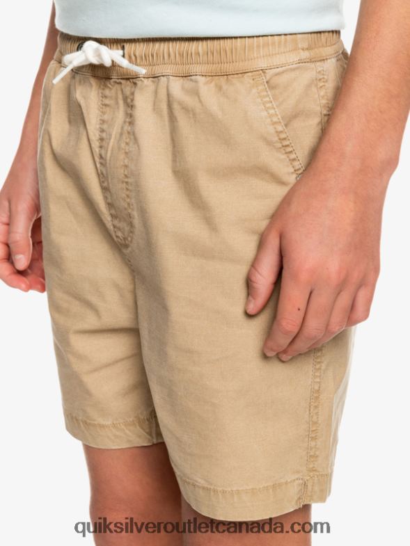 CA Quiksilver Boys 8-16 Taxer 15 Elastic Waist Shorts plage TX4R22080