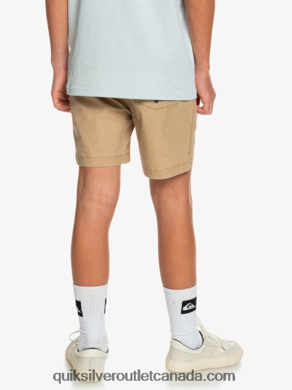 CA Quiksilver Boys 8-16 Taxer 15 Elastic Waist Shorts plage TX4R22080