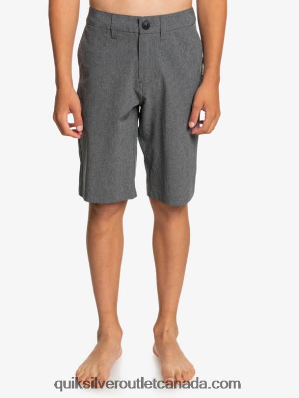 CA Quiksilver Boys 8-16 Union Heather Amphibian 19 Hybrid Shorts black TX4R22313