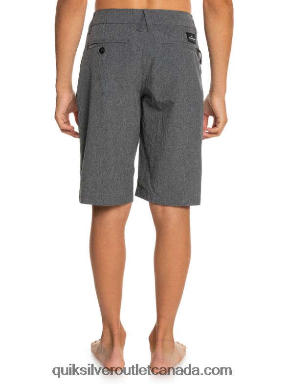 CA Quiksilver Boys 8-16 Union Heather Amphibian 19 Hybrid Shorts black TX4R22313