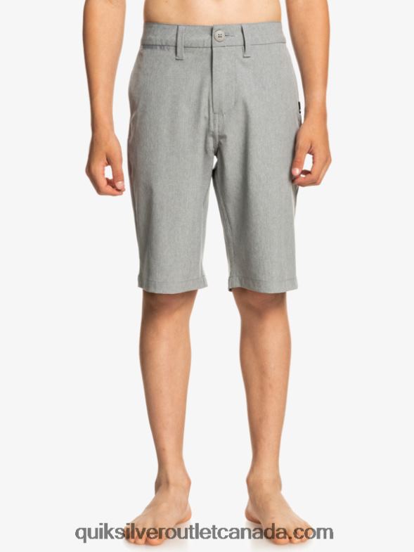 CA Quiksilver Boys 8-16 Union Heather Amphibian 19 Hybrid Shorts sleet TX4R22326