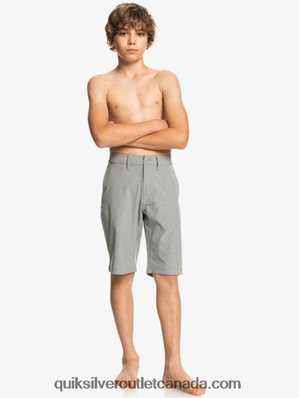 CA Quiksilver Boys 8-16 Union Heather Amphibian 19 Hybrid Shorts sleet TX4R22326