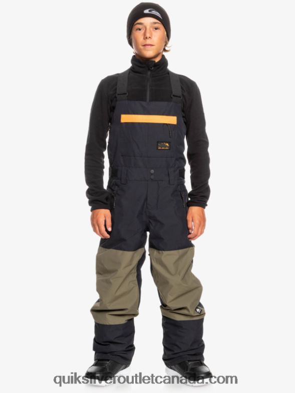 CA Quiksilver Boys 8-16 Mash Up Insulated Snow Bib Pants true black TX4R22318