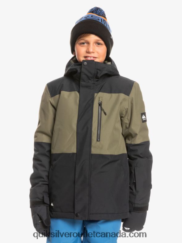 CA Quiksilver Boys 8-16 Mission Block Technical Snow Jacket true black TX4R22337