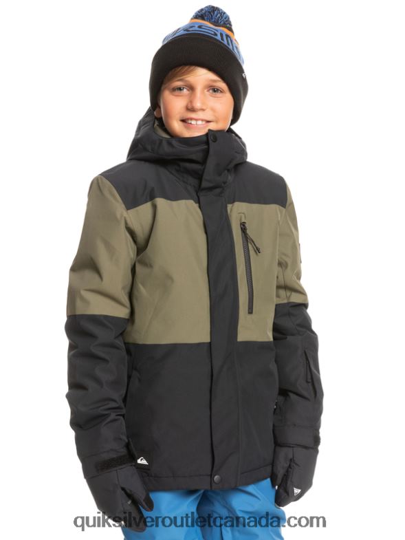 CA Quiksilver Boys 8-16 Mission Block Technical Snow Jacket true black TX4R22337