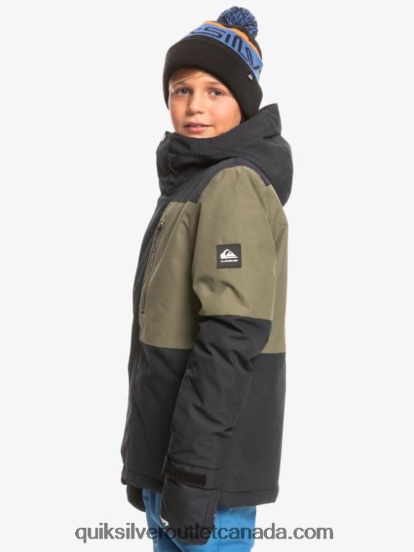 CA Quiksilver Boys 8-16 Mission Block Technical Snow Jacket true black TX4R22337