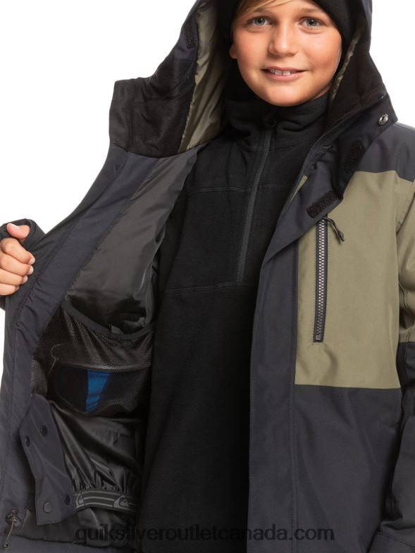 CA Quiksilver Boys 8-16 Mission Block Technical Snow Jacket true black TX4R22337