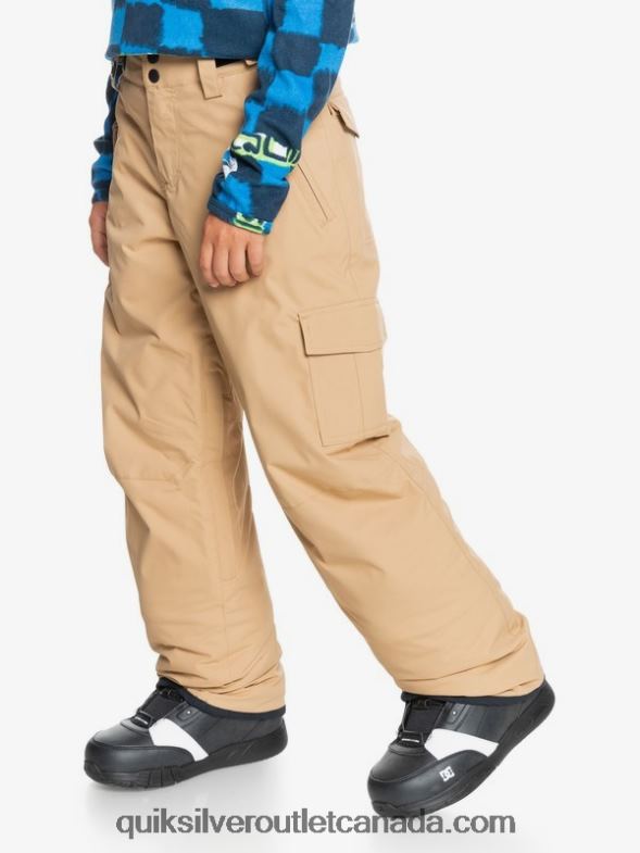 CA Quiksilver Boys 8-16 Porter Insulated Khaki Snow Pants tannin TX4R22260