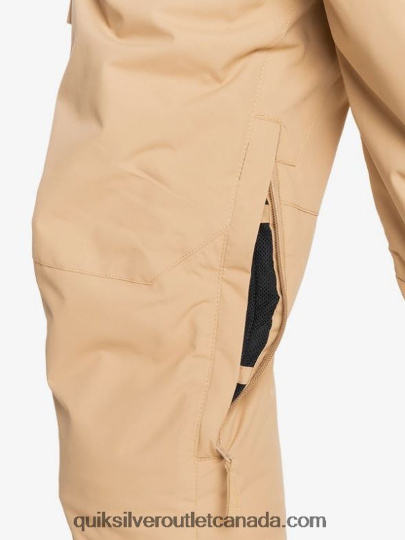 CA Quiksilver Boys 8-16 Porter Insulated Khaki Snow Pants tannin TX4R22260