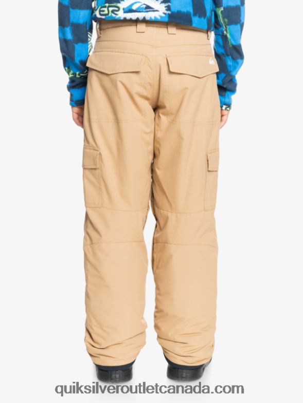 CA Quiksilver Boys 8-16 Porter Insulated Khaki Snow Pants tannin TX4R22260