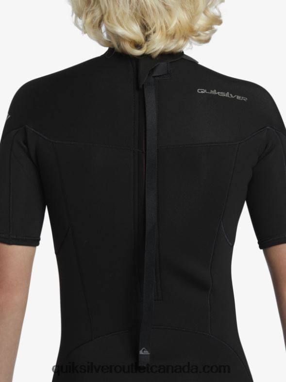 CA Quiksilver Boys 8-16 2/2mm Everyday Sessions Short Sleeve Back Zip Springsuit black TX4R22040