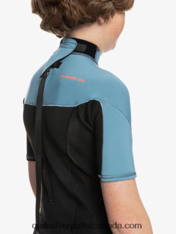 CA Quiksilver Boys 8-16 2/2mm Everyday Sessions Short Sleeve Back Zip Springsuit black/provincial blue TX4R22041