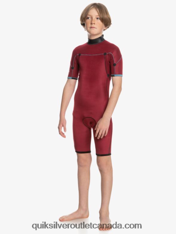 CA Quiksilver Boys 8-16 2/2mm Everyday Sessions Short Sleeve Back Zip Springsuit black/provincial blue TX4R22041