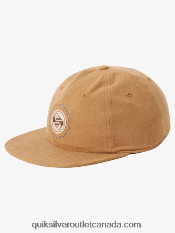 CA Quiksilver Men Arvo Kickback Canvas Strapback Hat buckthorn brown TX4R21688