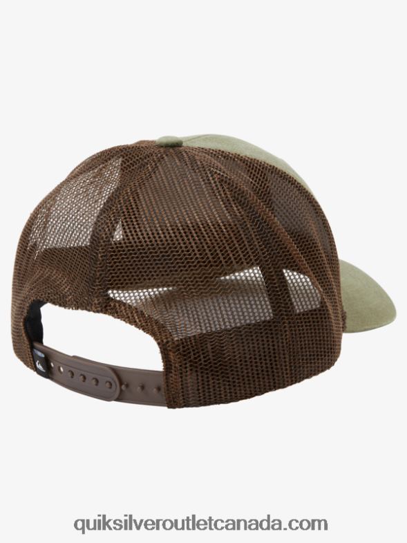 CA Quiksilver Men Down The Hatch Trucker Hat olive gray TX4R2660