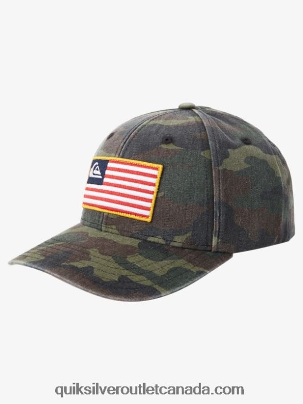 CA Quiksilver Men Grounded America Snapback Hat camo TX4R2796