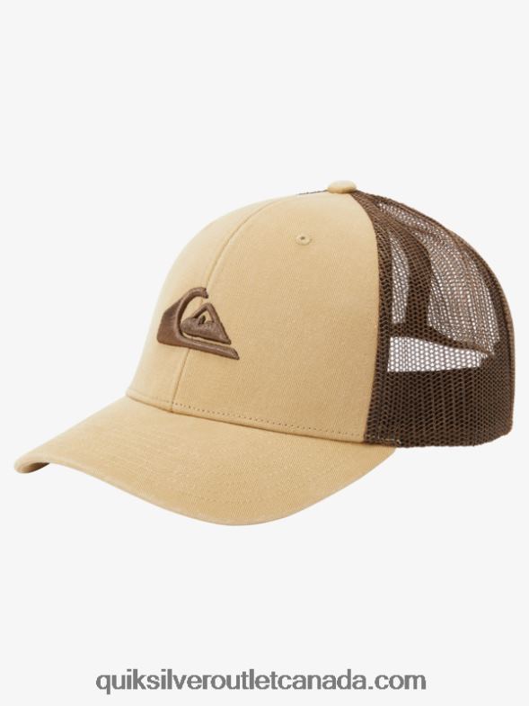 CA Quiksilver Men Grounder Trucker Hat taos taupe TX4R2600