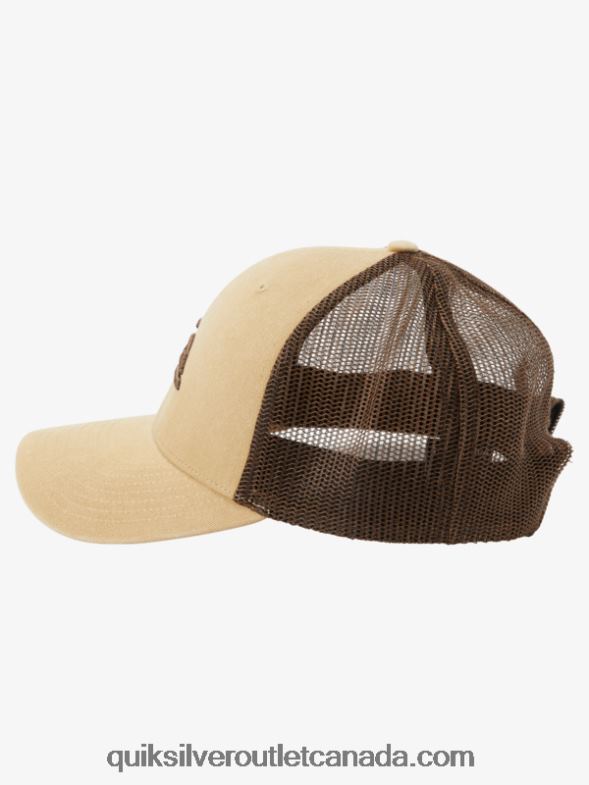 CA Quiksilver Men Grounder Trucker Hat taos taupe TX4R2600