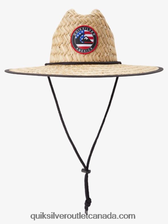CA Quiksilver Men Outsider Americana Straw Lifeguard Hat navy/red TX4R2413
