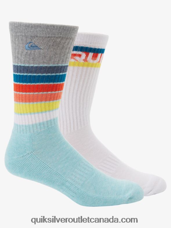 CA Quiksilver Men 2 Pack Everyday Swell Crew Socks light blue TX4R21092
