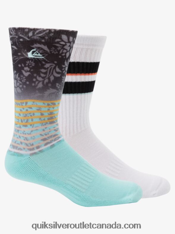 CA Quiksilver Men 2 Pack Jacquard Crew Socks multi 1 TX4R21141