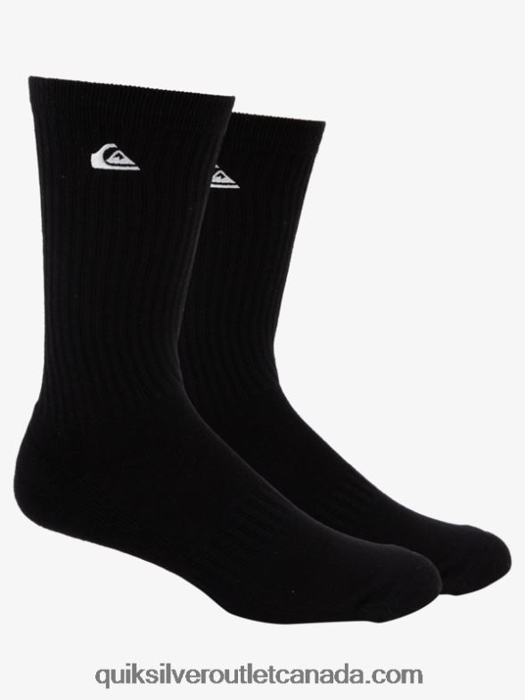 CA Quiksilver Men 2 Pack Solid Crew Socks black TX4R21059