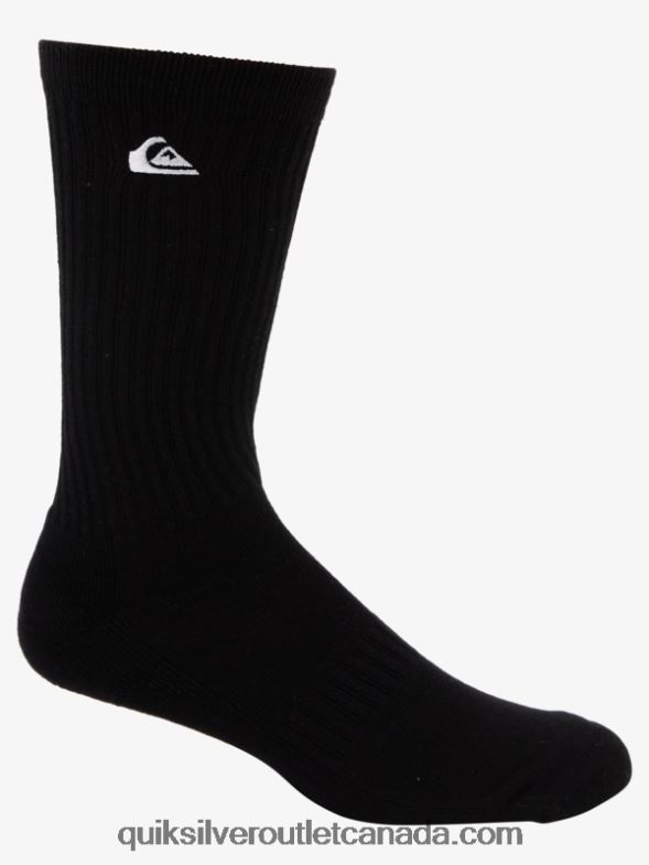 CA Quiksilver Men 2 Pack Solid Crew Socks black TX4R21059