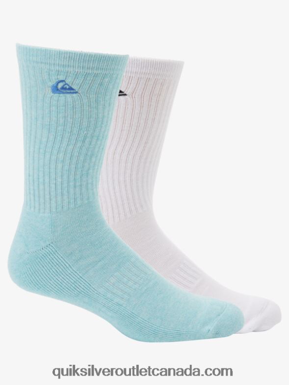 CA Quiksilver Men 2 Pack Solid Crew Socks light blue TX4R21060