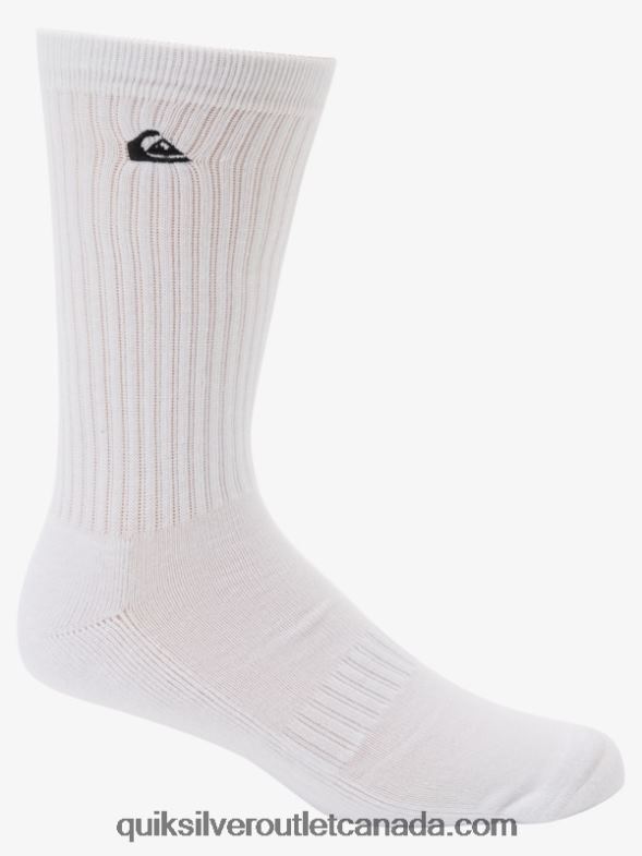 CA Quiksilver Men 2 Pack Solid Crew Socks white TX4R21058