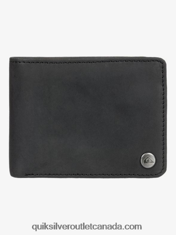 CA Quiksilver Men Mac Tri-Fold Leather Wallet black TX4R21221